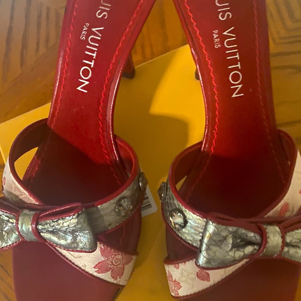 RARE LIMITED EDITION LOUIS VUITTON SANDALS 36 CHERRY BLOSSOM MONOGRAM